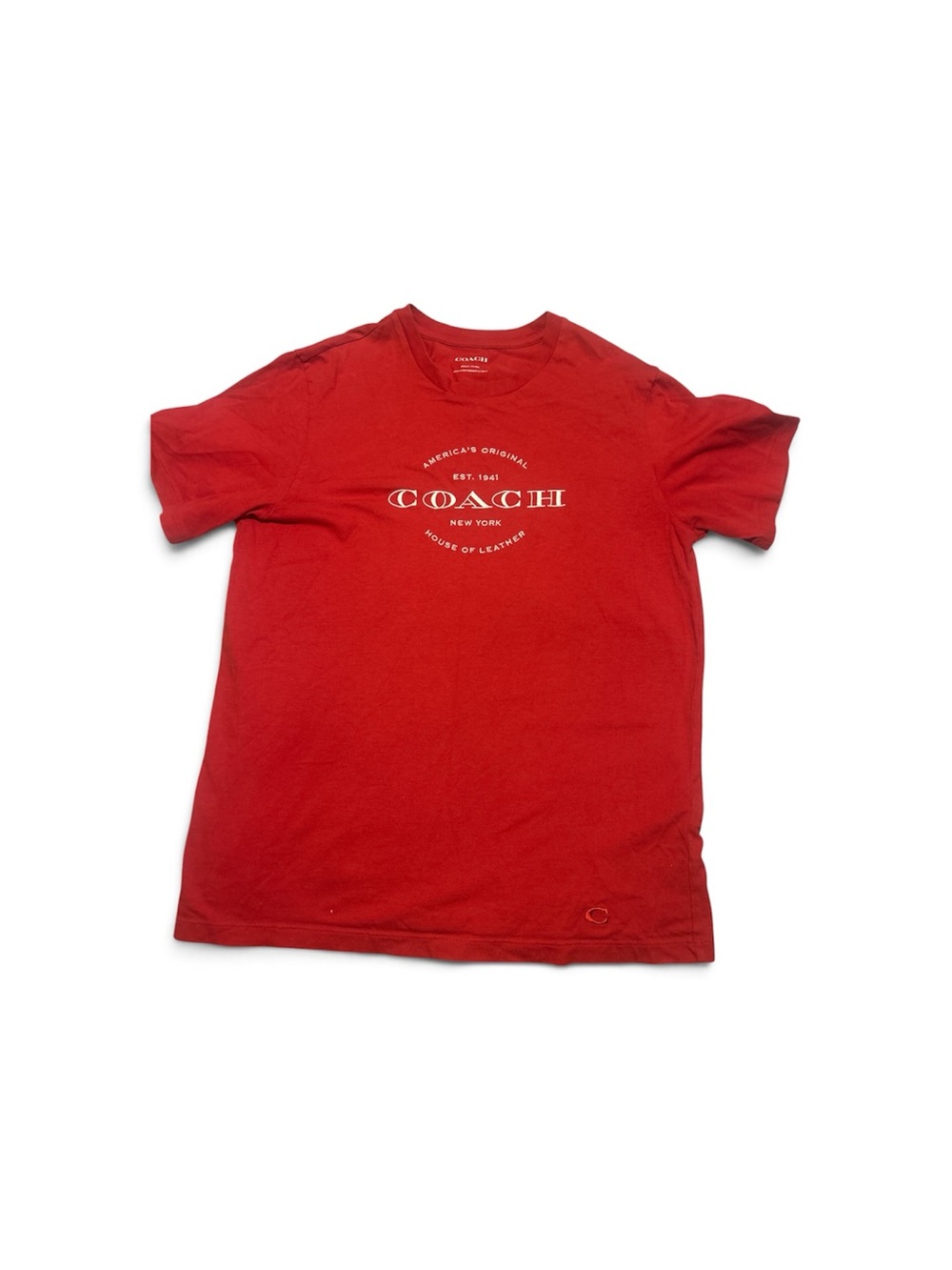 Coach Red Graphic Logo Crewneck T-Shirt